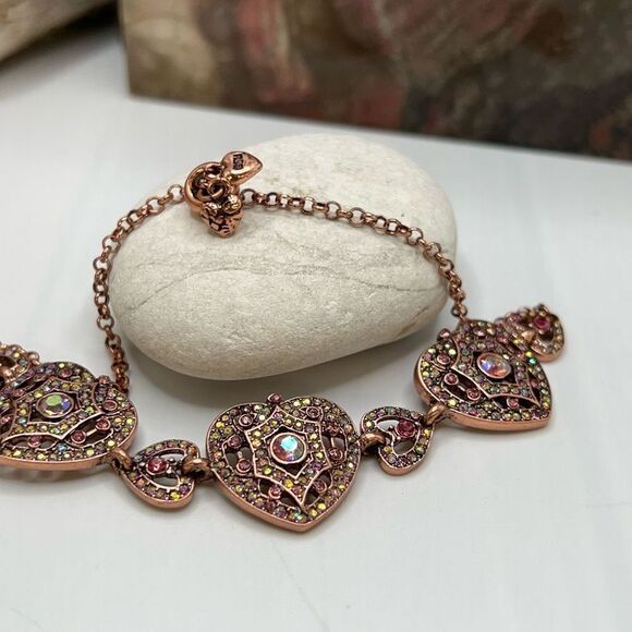 Kirks Folly Remember You By Heart Bracelet Coppertone - Picture 1 of 12